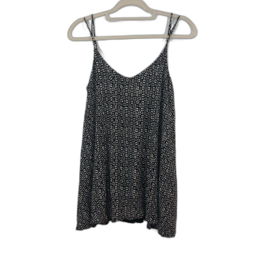 Ecote Black and Cream Sleeveless Patterned Top Size XS